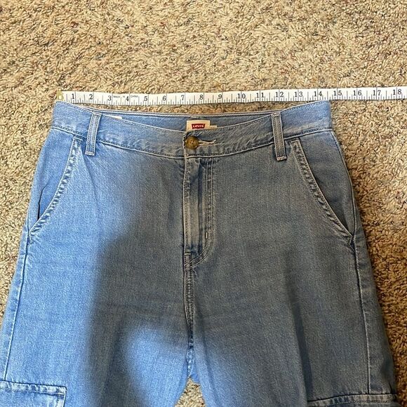 Levi's Premium Loose Cargo Denim Jeans Cotton Hemp Blend Utility Size 25 - Picture 14 of 16